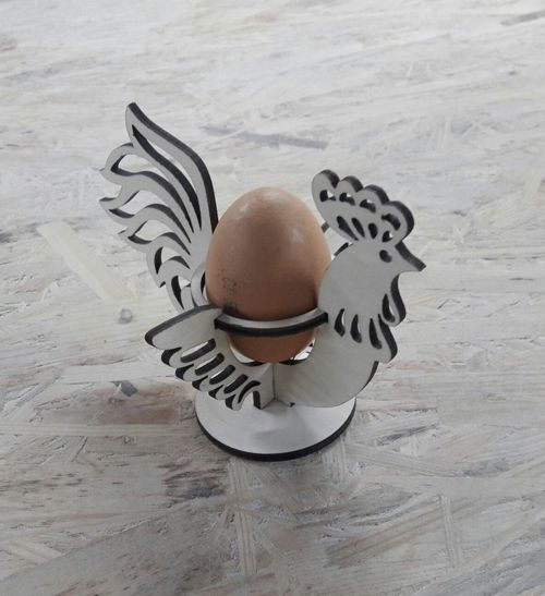 طرح برش لیزری خروس تخم مرغ عید پاک نمایشگر پایه - laser cut easter rooster easter egg display stand ve - برای دستگاه CNC چوب و لیزر (سی ان سی)