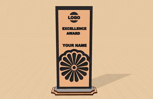 طرح برش لیزری زیبا جوایز جایزه طراحی - laser cut elegant awards trophy design ve - برای دستگاه CNC چوب و لیزر (سی ان سی)