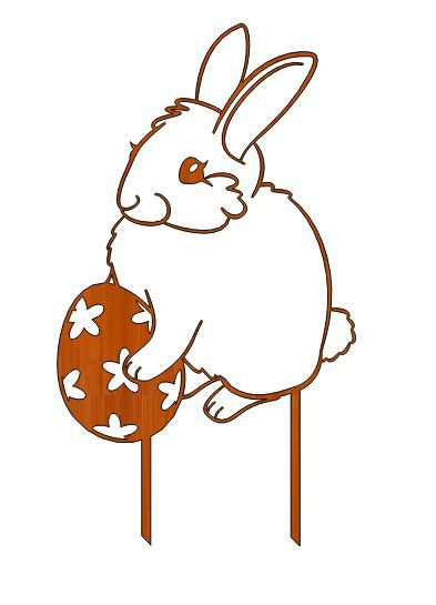 طرح مدل چوبی برش خورده عید عید زیبا با لیزر پوشش - laser cut elegant easter bunny wooden model topper ve - برای دستگاه CNC چوب و لیزر (سی ان سی)