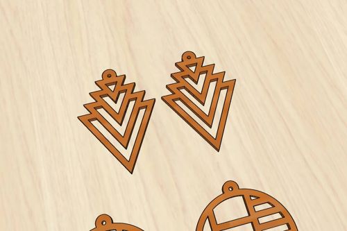 طرح گوشواره‌های هندسی ظریف برش لیزری تزئینی صنایع دستی جواهرات - laser cut elegant geometric earrings decorative craft jewelry ve - برای دستگاه CNC چوب و لیزر (سی ان سی)