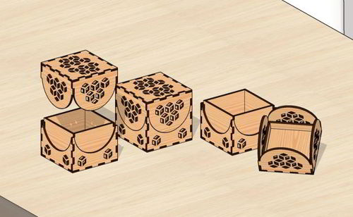 طرح جعبه کادو زیبا برش لیزری جعبه جواهرات چوبی - laser cut elegant gift box wooden jewelry box ve - برای دستگاه CNC چوب و لیزر (سی ان سی)