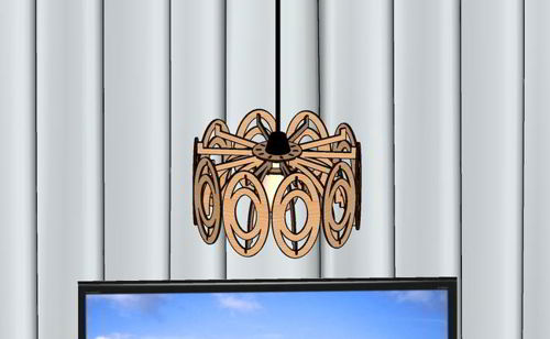 طرح لوستر آویز ظریف برش لیزری لامپ - laser cut elegant hanging chandelier pendant lamp ve - برای دستگاه CNC چوب و لیزر (سی ان سی)