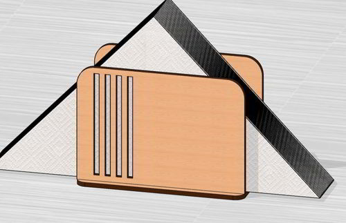 طرح جا دستمال برش خورده با لیزر 3mm - laser cut elegant napkin holder 3mm - برای دستگاه CNC چوب و لیزر (سی ان سی)