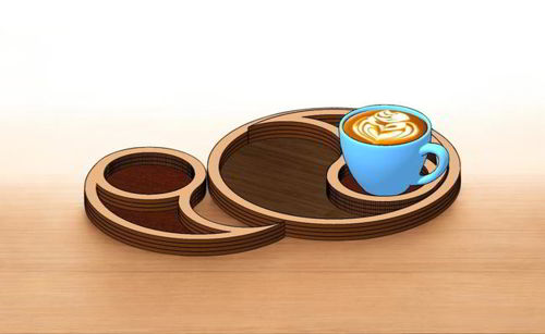 طرح سینی پذیرایی برش خورده شده با لیزر پوشش - laser cut elegant serving tray ve - برای دستگاه CNC چوب و لیزر (سی ان سی)