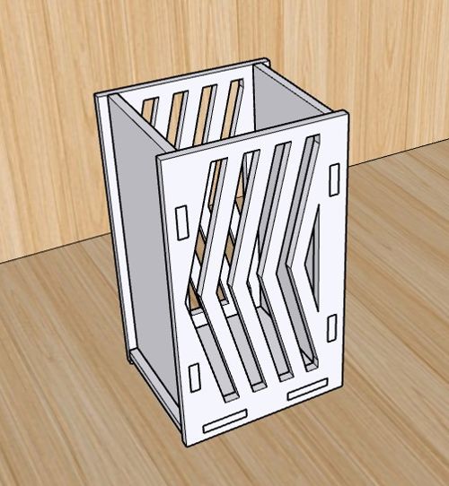 طرح خودکار چوبی برش خورده ظریف با لیزر 3mm - laser cut elegant wooden pen pencil holder 3mm - برای دستگاه CNC چوب و لیزر (سی ان سی)