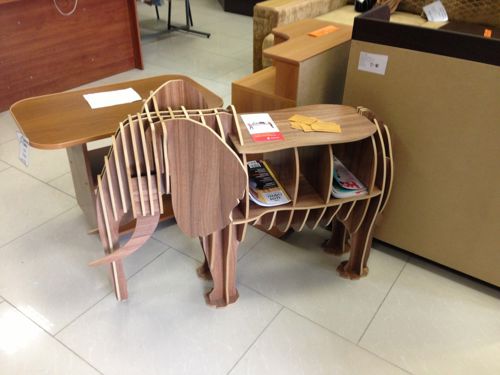 طرح قفسه کتاب سه بعدی فیل با برش لیزری - laser cut elephant 3d bookshelf - برای دستگاه CNC چوب و لیزر (سی ان سی)