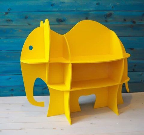 طرح قفسه کتاب فیل برش لیزری، مبلمان اتاق کودک و نوجوان، هزینه - laser cut elephant shelf book shelf furniture for nursery kids room ve - برای دستگاه CNC چوب و لیزر (سی ان سی)