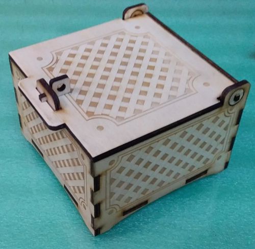 طرح جعبه حکاکی شده با درب و قفل قفل برش لیزری - laser cut engraved box with lid and lock ve - برای دستگاه CNC چوب و لیزر (سی ان سی)