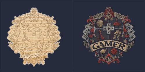 طرح برش لیزری حکاکی لوگو گیمرها - laser cut engrave gamers logo - برای دستگاه CNC چوب و لیزر (سی ان سی)