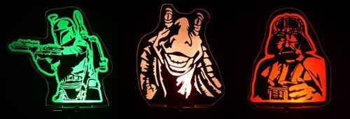 طرح حکاکی برش لیزری چراغ شب جنگ ستارگان - laser cut engraving night lights star wars - برای دستگاه CNC چوب و لیزر (سی ان سی)