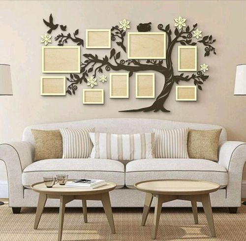 طرح برش لیزری شجره نامه با قاب عکس - laser cut family tree with photo frames ve - برای دستگاه CNC چوب و لیزر (سی ان سی)