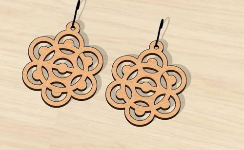 طرح گوشواره‌های فانتزی برش لیزری - laser cut fancy earrings ve - برای دستگاه CNC چوب و لیزر (سی ان سی)