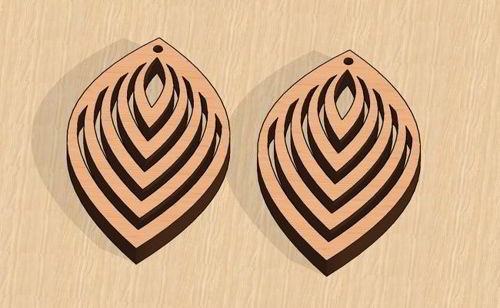 طرح گوشواره فانتزی برش لیزری ولنتاین هدیه - laser cut fancy earrings valentine gift - برای دستگاه CNC چوب و لیزر (سی ان سی)