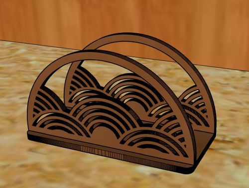طرح برش لیزری فانتزی جا دستمال میز ناهارخوری دکور دکوراسیون - laser cut fancy napkin holder dining table decor ve - برای دستگاه CNC چوب و لیزر (سی ان سی)