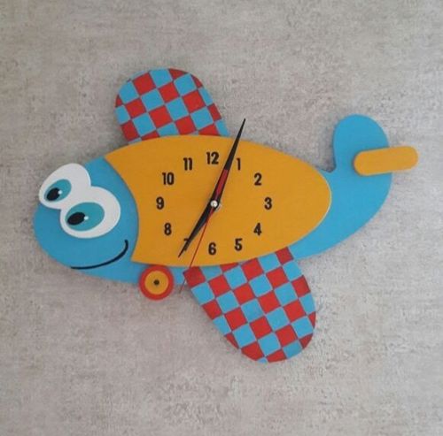 طرح ساعت دیواری به شکل ماهی با برش لیزری - laser cut fish shaped wall clock ve - برای دستگاه CNC چوب و لیزر (سی ان سی)