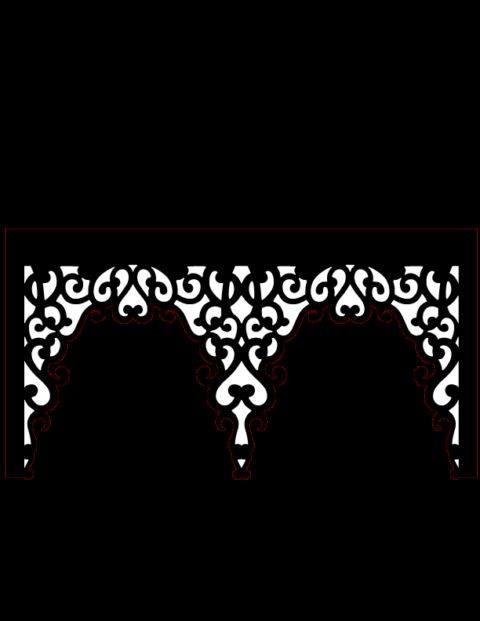 طرح حاشیه گل برش لیزری - laser cut floral border design 1 - برای دستگاه CNC چوب و لیزر (سی ان سی)