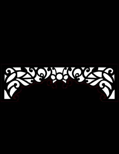 طرح برش لیزری حاشیه گلدار طرح - laser cut floral border design 11 - برای دستگاه CNC چوب و لیزر (سی ان سی)