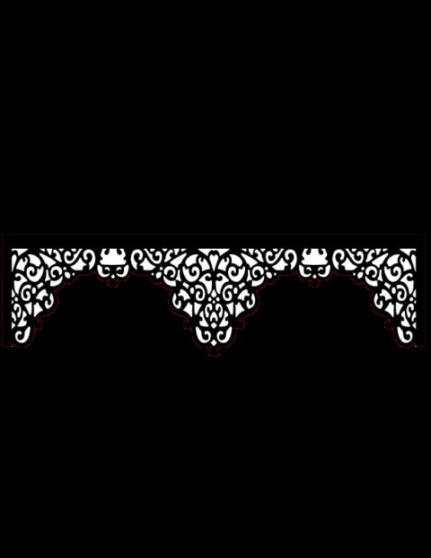 طرح حاشیه گل برش لیزری 9 - laser cut floral border design 19 - برای دستگاه CNC چوب و لیزر (سی ان سی)