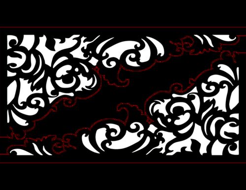 طرح حاشیه گل برش لیزری - laser cut floral border design 36 - برای دستگاه CNC چوب و لیزر (سی ان سی)