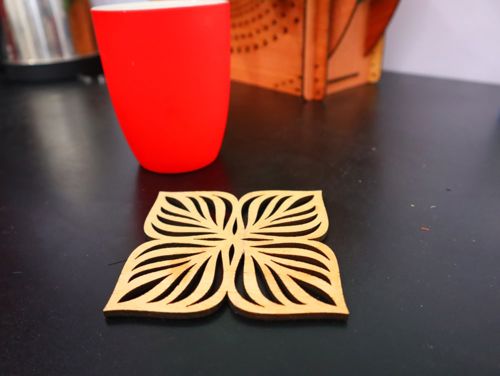 طرح زیرلیوانی گل برش لیزری لیزر - laser cut floral tea cup coasters - برای دستگاه CNC چوب و لیزر (سی ان سی)