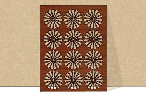طرح گل برش لیزری کباب پز - laser cut flower design grill ve - برای دستگاه CNC چوب و لیزر (سی ان سی)