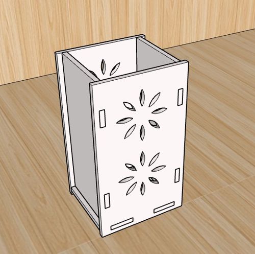 طرح گل برش لیزری خودکار جا مداد جعبه 3mm - laser cut flower design pen pencil holder box 3mm - برای دستگاه CNC چوب و لیزر (سی ان سی)