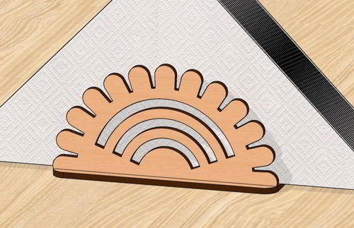 طرح برش لیزری گل جای دستمال 3mm - laser cut flower napkin holder 3mm ve - برای دستگاه CNC چوب و لیزر (سی ان سی)