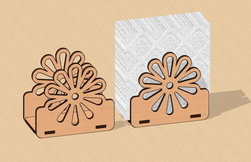 طرح جای دستمال کاغذی گل برش لیزری جای دستمال کاغذی - laser cut flower napkin holder tissue holder ve - برای دستگاه CNC چوب و لیزر (سی ان سی)
