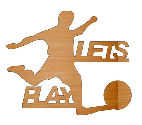 طرح برش لیزری فوتبالیست بازیکن بیا بازی کنیم برش چوبی - laser cut football player lets play wooden cutout ve - برای دستگاه CNC چوب و لیزر (سی ان سی)