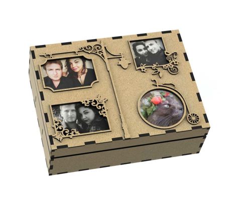طرح برش لیزری آلبوم جعبه - laser cut foto album box - برای دستگاه CNC چوب و لیزر (سی ان سی)