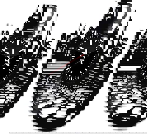 طرح ساعت دیواری وینیل با برش لیزری فرانسه پاریس با تم شهر - laser cut france paris city theme vinyl wall clock - برای دستگاه CNC چوب و لیزر (سی ان سی)