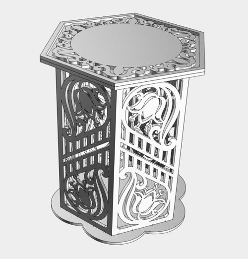 طرح میز قهوه خوری برش لیزری - laser cut furniture coffee table - برای دستگاه CNC چوب و لیزر (سی ان سی)