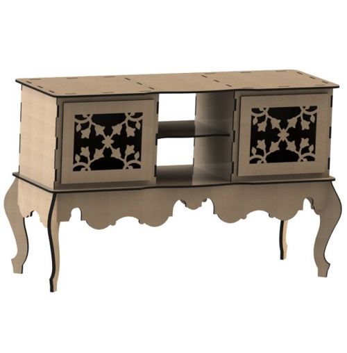طرح میز عسلی برش لیزری وسیله و عروسی - laser cut furniture nightstand ve - برای دستگاه CNC چوب و لیزر (سی ان سی)