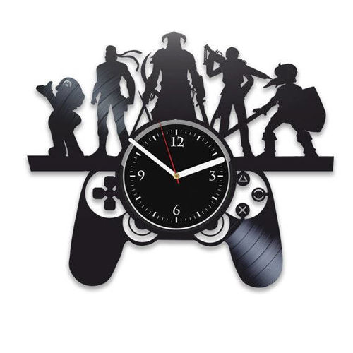 طرح قالب ساعت برش لیزری به سبک گیمر - laser cut gamer style clock template ve - برای دستگاه CNC چوب و لیزر (سی ان سی)
