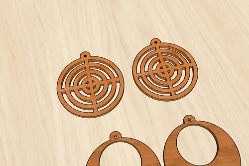 طرح گوشواره‌های هندسی برش لیزری دکور - laser cut geometric earrings decor ve - برای دستگاه CNC چوب و لیزر (سی ان سی)