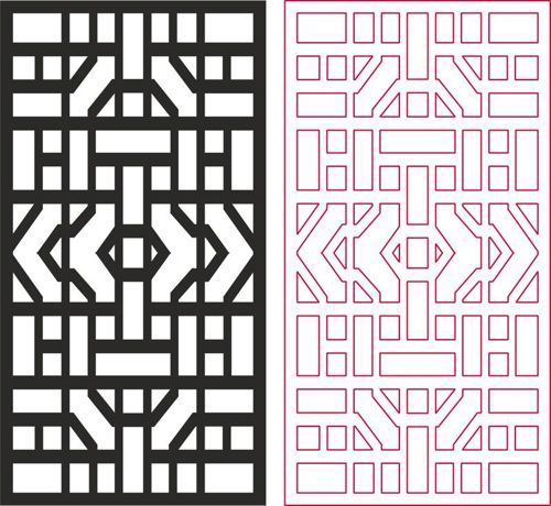 طرح الگوی هندسی برش لیزری طرح - laser cut geometric jali pattern design - برای دستگاه CNC چوب و لیزر (سی ان سی)