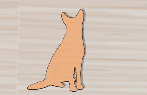 طرح چوب آلمانی شپرد برش لیزری دوبعدی شکل - laser cut german shepherd wood 2d shape - برای دستگاه CNC چوب و لیزر (سی ان سی)