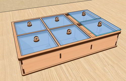 طرح جعبه هدیه برش لیزری با درب اکریلیک روکش - laser cut gift box with acrylic lid ve - برای دستگاه CNC چوب و لیزر (سی ان سی)