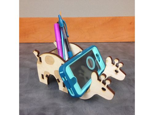 طرح برش لیزری زرافه گوشی - laser cut giraffe phone - برای دستگاه CNC چوب و لیزر (سی ان سی)
