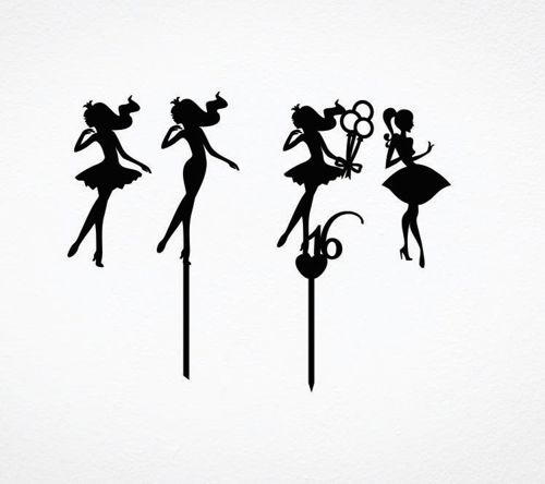 طرح برش لیزری دختران روی کیک - laser cut girls cake toppers ve - برای دستگاه CNC چوب و لیزر (سی ان سی)