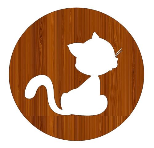 طرح برش لیزری گربه براق چوبی برچسب هدیه - laser cut graceful cat wooden gift tag ve - برای دستگاه CNC چوب و لیزر (سی ان سی)