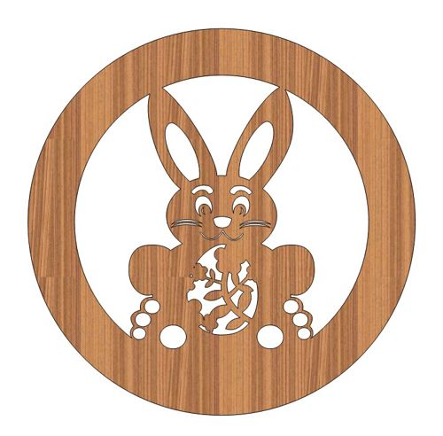 طرح برش لیزری براق خرگوش عید پاک چوبی برچسب هدیه - laser cut graceful easter bunny wooden gift tag ve - برای دستگاه CNC چوب و لیزر (سی ان سی)