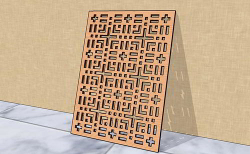 طرح برش لیزری گریل طرح هندسی الگوی - laser cut grill geometric pattern - برای دستگاه CNC چوب و لیزر (سی ان سی)