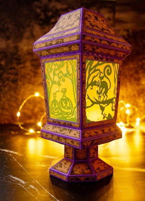 طرح برش لیزری هالووین سه بعدی توهم لامپ چراغ شب طراحی لامپ - laser cut halloween 3d illusion lamp night light lamp design ve - برای دستگاه CNC چوب و لیزر (سی ان سی)