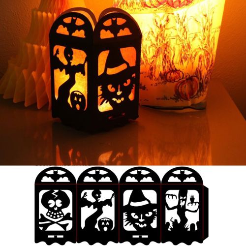 طرح برش لیزری هالووین لامپ - laser cut halloween lamp - برای دستگاه CNC چوب و لیزر (سی ان سی)
