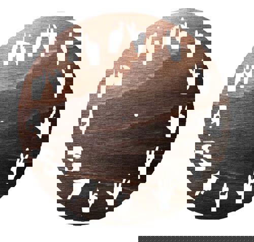 طرح ساعت دیواری دستبند برش لیزری وی ای - laser cut hand signs wall clock ve - برای دستگاه CNC چوب و لیزر (سی ان سی)