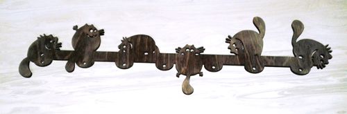 طرح آویز برش لیزری با گربه - laser cut hanger with cats - برای دستگاه CNC چوب و لیزر (سی ان سی)
