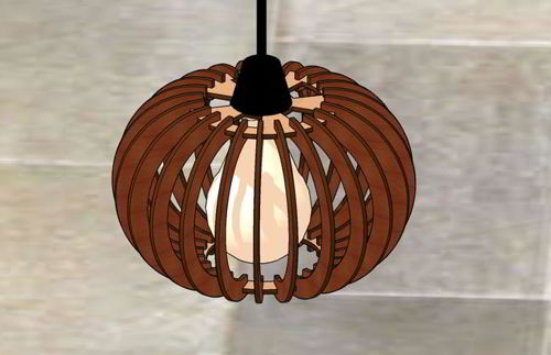 طرح لامپ آویز برش لیزری نور - laser cut hanging lamp light ve - برای دستگاه CNC چوب و لیزر (سی ان سی)