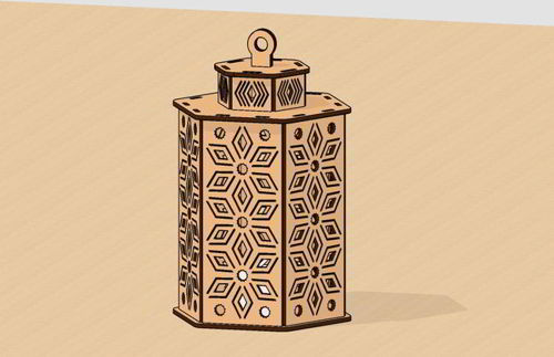 طرح جاشمعی آویز برش لیزری رمضان هدیه - laser cut hanging tealight holder ramadan gift ve - برای دستگاه CNC چوب و لیزر (سی ان سی)
