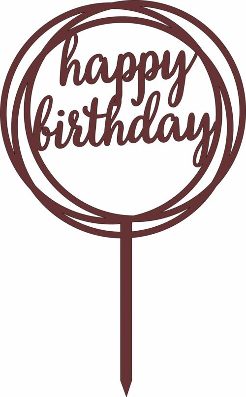 طرح برش لیزری تولدت مبارک روی شیشه - laser cut happy birthday topper ve - برای دستگاه CNC چوب و لیزر (سی ان سی)